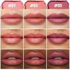 3Pcs Matte Lipstick Crayon Set for Women, 24 Hour Lipstick Lip Liner Pencil, Neutral Lip Stick Lipliner Long Lasting Waterproof Smudge Proof, Vegan & Cruelty-Free, 01+03+05