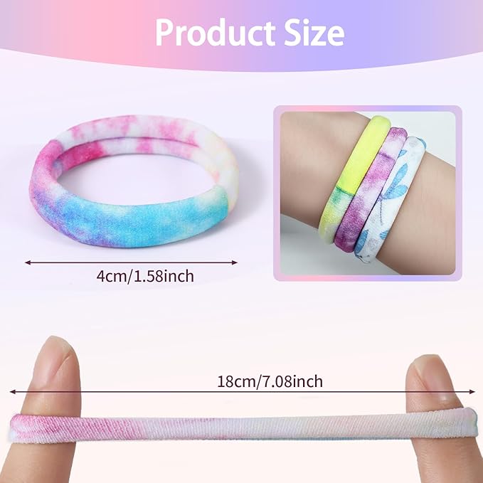 Bessrung 100 PCS No Damage Hair Ties for Women Girls, Soft Seamless Elastic Hair Bands for Ponytails, Thick Thin Hair,Stretchy Snag-Free Nylon Bow Hair Ties Christmas Gift (Leopard Print, Multicolor)