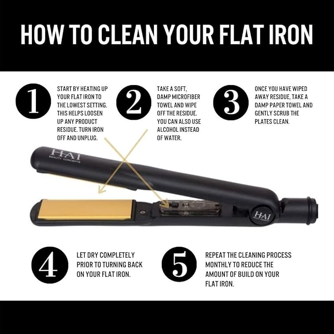 HAI Beauty Concepts Convertible Flat Iron for Women, Professional Ceramic Fast Heating Hair Flat Iron with 5 Temperature Levels - Best Hair Straightener for All Hair Types - Gold
