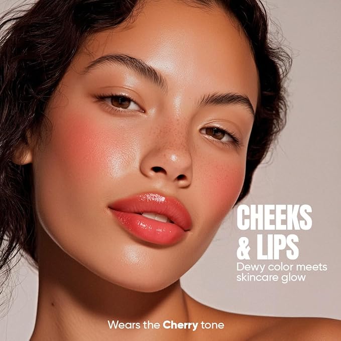 TOTEMICA Cooling Water Jelly Tint - by Ana Patricia, Dewy Hydrating Tint for Natural Color, Long-Lasting Jelly Lip Tint & Cheek Stain, Clean Beauty Tinta para Labios | 0.19 oz - Cherry