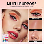 Matte Eyeshadow Palette,Pigmented Rainbow Eye Shadow Kit with Red Yellow Blue Pink Green Shades, Smooth Blendable Long-Lasting Colorful Makeup Palette for Creative Looks, Stage, Festival & Daily Wear