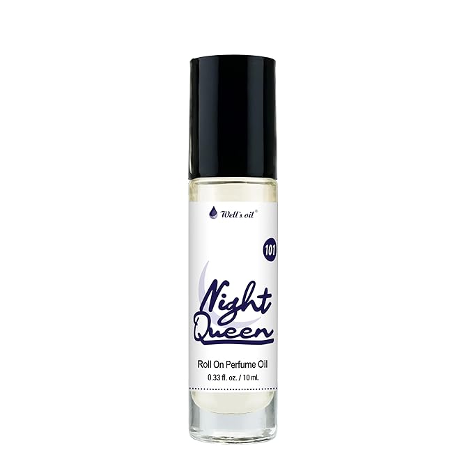 Well's Oil Roll-On Perfume Oil (Night Queen) | Long-Lasting | Paraben-Free | 0.33 Fl Oz / 10 ml