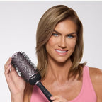 L'ANGE HAIR VolumePro Extra-Long Ceramic Ionic Round Brush, Black | For Blow Drying, Curling & Styling | Adds Volume, Reduces Frizz & Boosts Shine | Ideal for Extra-Long Hair (53mm)