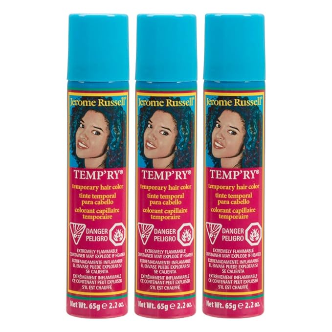 Jerome Russell Temp'ry Spray-on Dark Brown Hair Color, 2.2oz x 3 pack