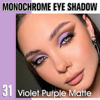 Violet Purple Single Matte Eyeshadow Makeup, Neutral Powde Eye Shadow for Older Women, Purple Violet Matte Singles Eyeshadow Palette Pigmented Waterproof, Girls Christmas Vegan Eyeshadows Gifts