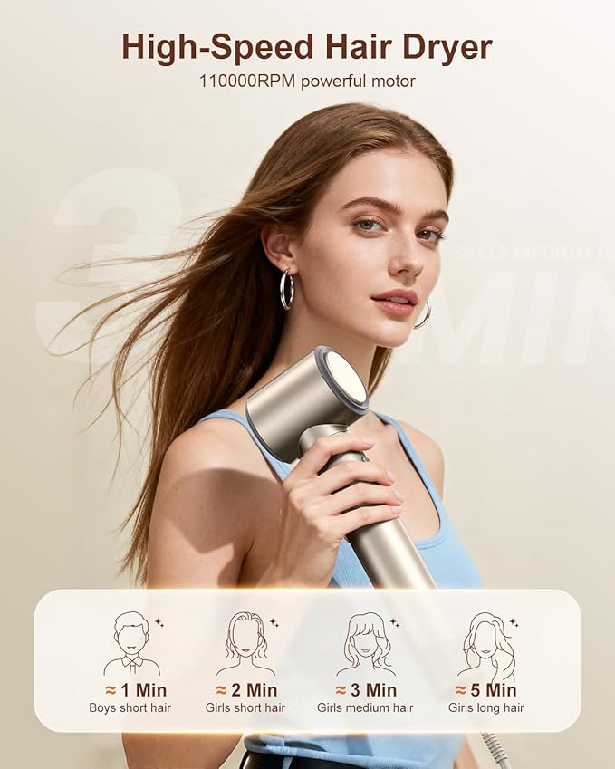 5-in-1 Professional Hair Dryer Brush, Powerful Multi-Styler with Auto-Wrap Curlers, Fast Drying Curling Straightening Volumizing Without Heat Damage, Storage Case Best Gift for Girl/Women