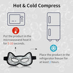 Cooling & Heating Eye Mask - Hot/Cold Use for Puffy Eyes, Headaches, Migraines, Sinus & Dark Circles (2 Packs Black)