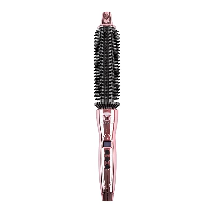 CALISTA Perfecter Pro Heated Round Brush | Lift, Volumize, and Style with No Heat Damage for Healthier-Looking Hair | 1.0" for Shoulder Length Styles | Dual Voltage & Adjustable Temp (1.0, Rose Gold)