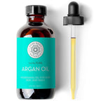 Pure Body Naturals Argan Oil for Skin and Face - 4 fl oz Cold Pressed, Light, Non-Greasy, Nourishing Pure Argan Oil for Hair - Aceite de Argan