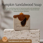 Marbela Cosmetics Pumpkin Sandalwood Handmade Soap Bar - Made in USA, Vegan Friendly, Palm Oil Free, Natural Bar Soap - Gentle Face & Body Soap for Daily Skin Care, Moisturizing & Nourishing - 3.5 oz