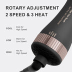 Dual Voltage Blow Dryer Brush Travel Hair Dryer Brush in One,2 inch Oval Shape Hot Air Brush,Travel Hair Tools/Volumizer/Straightener/Curler,European Blow Dry Brush with Universal Adapter