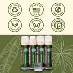 Earth's Daughter SPF Lip Balm Eucalyptus Mint Stocking Stuffers 4-Pack - Lip Sunscreen, SPF 15, Organic Ingredients, Beeswax, Coconut Oil, Vitamin E - Hypoallergenic, Gluten Free