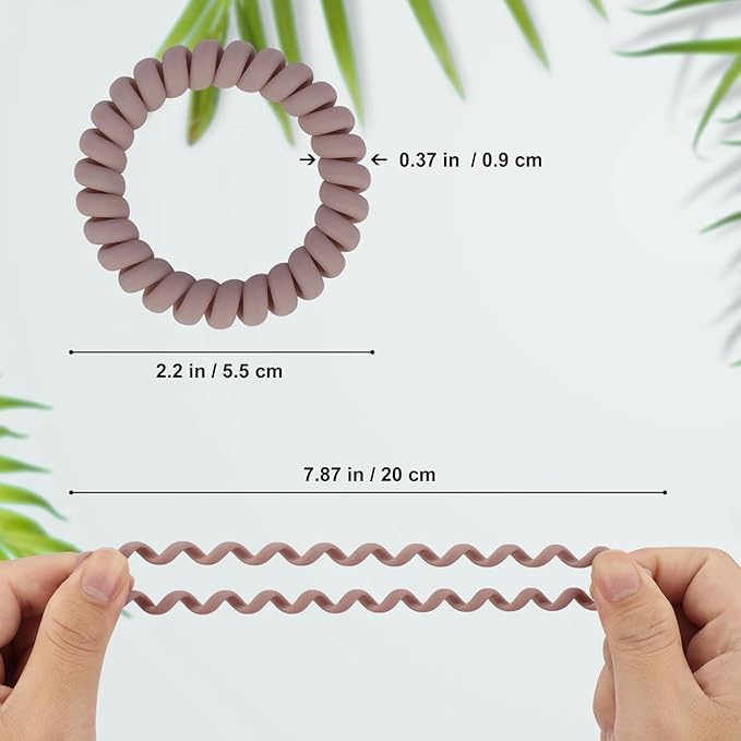 JessLab Spiral Hair Ties for Women, 10-Pack Traceless No-Damage Ponytail Holders, Coils Hair Bands for Girls, Assorted Colors