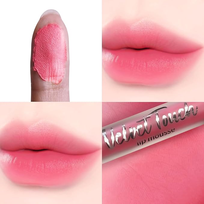 COOL STORY Velvet Lip Stain Mousse, Lip Tint Long-Lasting Waterproof Matte Finish (04)