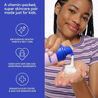 Evereden Kids Happy Face Duo (Cool Peach) - Multi-Vitamin Face Wash & Face Cream Set - Clean & Vegan Skin Care for Kids 3+ - Moisturizing, Nourishing, & Protective Skin Care Set