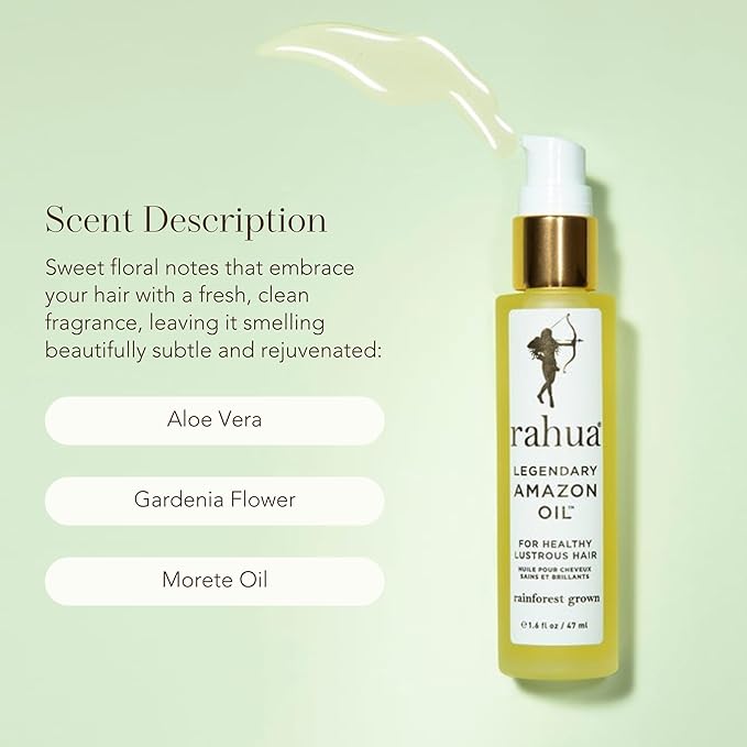 Rahua Legendary Amazon Hair Oil, Lightweight Vegan Botanical Elixir, Morete & Sacha Inchi Oils, Enhances Shine & Smoothness, Protects from Heat, Hair Care for All Textures, 1.6 Fl Oz