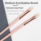 Medium Smudge Eye Shadow Brush - Natural Goat Hair Eyeshadow, Shader and Smudge Brush. Single, Pink. E403M