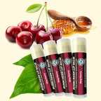 Earth's Daughter SPF Lip Balm Cherry Flavor 4-Pack Stocking Stuffers - Lip Sunscreen, SPF 15, Organic Ingredients, Beeswax, Coconut Oil, Vitamin E - Hypoallergenic, Paraben Free, Gluten Free