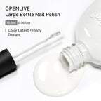 16.5ml White Nail Polish Large Volume Quick Drying Nail Polish, Fast Drying and Long Lasting Color Nail Art DIY Home Manicure Gift for Women