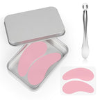 2 Pairs Under Eye Patches Silicone - Reusable Eye Patches, Eye Wrinkle Patches, Under Eye Mask, Plump Fine Lines & Wrinkles with Metal Eye Cream Applicator, Tin Case