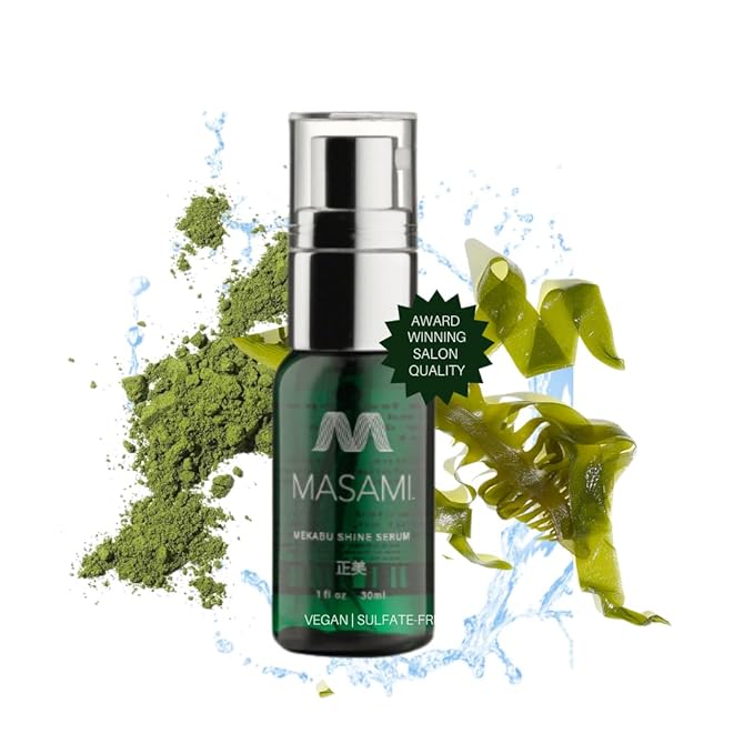 MASAMI Mekabu Hydrating Shine Serum Travel Size: Sulfate-Free, Paraben-Free, Vegan