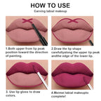 3Pcs 2 in 1 Rose Red Plum Warm Pink Deep Cranberry Lip Liner and Liquid Lipstick Stain Makeup Set for women, Long Lasting Smudge Proof Lip Tint Matte Finish Lip Gloss for All-Day Color Hold , Set14