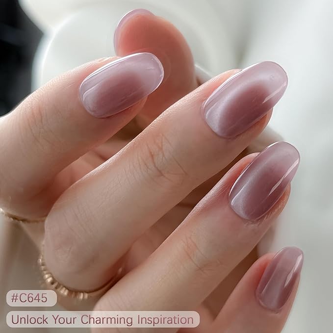 ROSALIND Cat Eye Gel Nail Polish, 8 Color Jelly Gel Polish with Magnet Stick Magnetic Cateye Translucent Effect Sheer Glitter Collection Manicure Gifts for Women