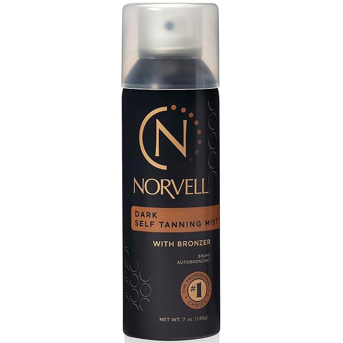 Norvell Professional Sunless Self Tanner Mist 7 fl oz – Airbrush Spray Self Tanning Solution with Bronzer for Instant Sun Kissed Glow, Natural Looking Fake Tan, Streak Free, Long Lasting Color