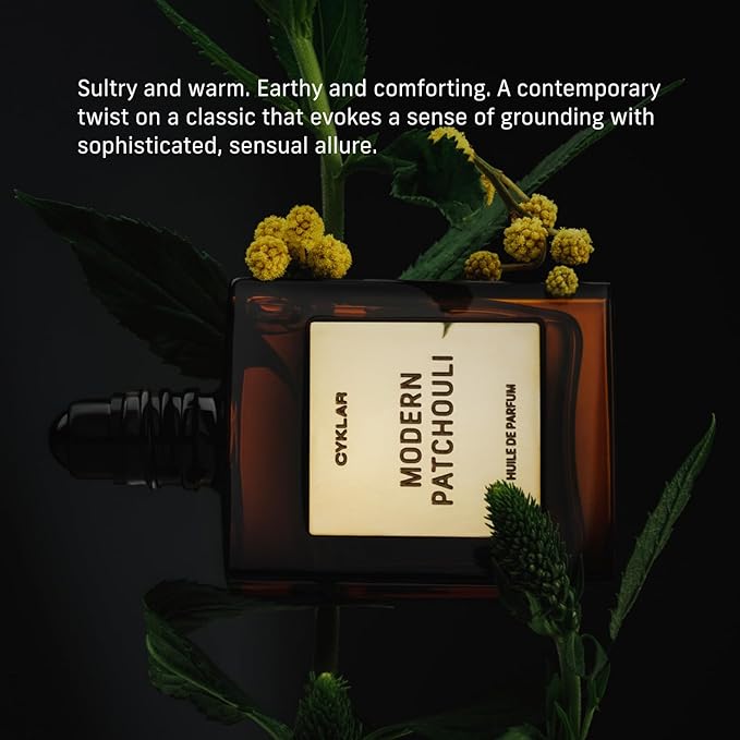 CYKLAR Perfume Oil Roll-On. Travel-Friendly Modern Patchouli Fragrance with Bergamot, Verbena, and Cashmere. Long-Lasting Essential Oil Parfum for Women and Men. 0.5 Fl Oz Scented Rollerball Bottle