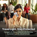 Dermaka Travel Size Sunscreen SPF 42 for Face & Body – 2-in-1 Lightly Tinted Mineral Sunscreen with Zinc Oxide & Titanium Dioxide – Skin Soothing, Water-Resistant 80 Min, 5ml 25 sachets