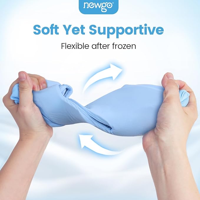 NEWGO Ice Pack Face Ice Mask for Puffy Eyes, Cooling Face Mask Reusable with Thick Gel Pad in Forehead & Eye Zones for Migraines, Post-Surgery, Redness, Allergy Swelling Pain Relief