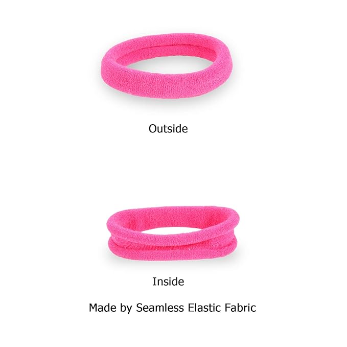 HOYOLS Seamless Hair Band Small Hair Ties Ponytail Holder No Crease Damage 4cm (10 Multi Color Set)