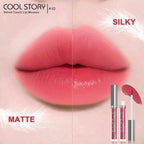 COOL STORY Velvet Lip Stain Mousse, Lip Tint Long-Lasting Waterproof Matte Finish (02)