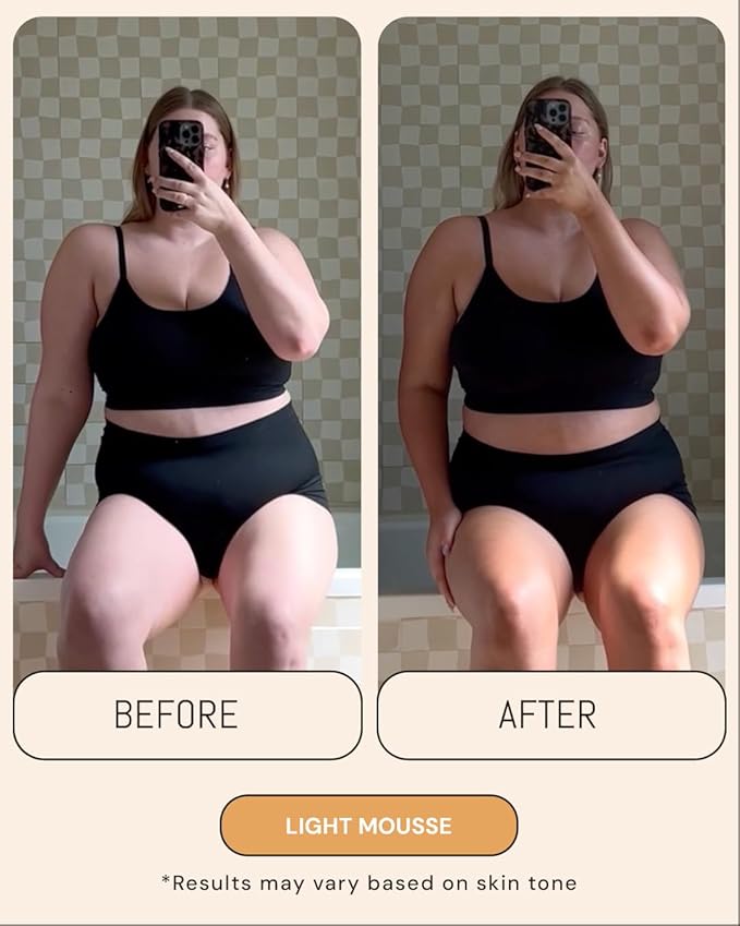 Light Tanning Mousse 7oz - Made in the USA - Streak-Free, Lightweight, Fast-Absorbing, Vegan, Sunless Tanner for All Skin Types