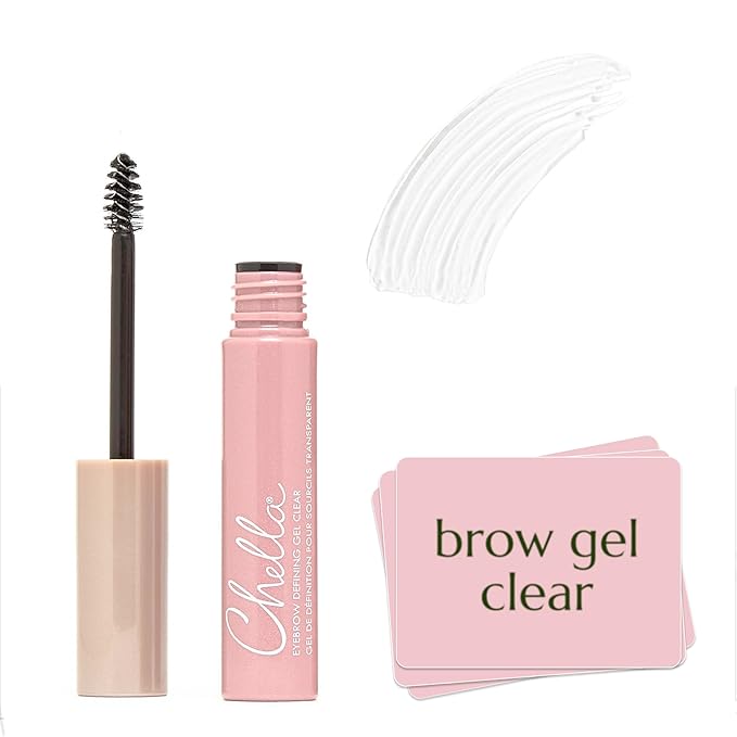 Chella Eyebrow Gel, Defining Clear Eyebrow Gel - Lightweight Formula for Natural, Long Lasting Makeup - Vegan, Cruelty Free, Paraben Free, Gluten Free
