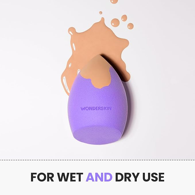 Wonderskin Curve Blender - Patent-Pending Makeup Sponge with Ergonomic Design for Seamless Blending & Contouring – For Foundation, Creams & Powders