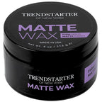 TRENDSTARTER - MATTE WAX (4oz) - Firm Hold - Matte Finish - Water Based All-Day Hold Hair Styling Pomade – Flake-Free Styling Wax for All Hair Types