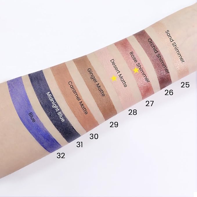 evpct 2Pcs Cream Eyeshadow Sticks Set for Eyes Waterproof, Sand Rose Shimmer Desert Matte Eye shadow Stick Pencil Pen Bulk sombras en crema para ojos 27+28