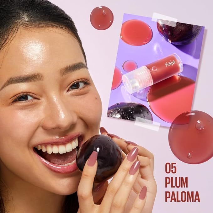 Kaja Lip Plumping- Juicy Glass 05 Plum Paloma | Hydrating, Feel Plumped and Lightweight with Vitamin Tree Fruit Oil, Vegan, Cruelty-Free, Clear Tint Stain Shine Gloss Plumper, Long Lasting
