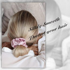 OLESILK 100% Mulberry Silk-Scrunchies for Hair Sleep, Women Grils Silk Hair Ties for Frizz & Breakage Curly Hair, No Damage, Elastics Ponytail Holder, 3 Pack