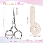 3.8 Inch Silver Eyebrow Scissors, Stainless Steel small scissors for Personal Care, Professional Grooming Scissors for Eyebrows, Mustache & Beard Hair Trimming