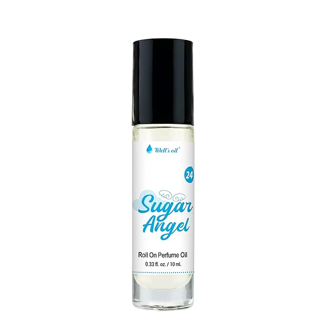 Well's Oil Roll-On Perfume Oil (Sugar Angel) | Long-Lasting | Paraben-Free | 0.33 Fl Oz / 10 ml