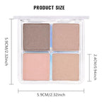 Kaely Powder Eyeshadow Quad, Sheerly Nude Glitter Eyeshadow Palette Makeup, Neutral Eye Shadow Palette for Older Women Pigmented Waterproof, sombras para ojos, Blendable, Cruelty-free, 09