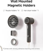 Hair Dryer with Comb & Diffuser Attachment for Curly Hair, PLUZZ 200M Negative Ionic Blow Dryer Brush, High-Speed Brushless Motor Hairdryer Fast, Portable Travel Hair Dryers Quiet, Women/Men/Kids