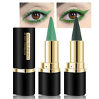 Kaely 2Pcs Light Dark Green Gel Eyeliner Pencils Set,Waterproof Color Colored Eye Liner Crayon,Cat Eye Stencil Gothic Halloween Makeup,Face Paint Eye Black Stick,delineadores de colores para ojos