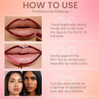 2Pcs Delicate Pink & Pinkish Red Liquid Matte Lip Liner Stain Peel Off with Tweezer, Long Lasting Waterproof Matte Lipstick Lip Gloss Tattoo for Women, Transfer-prof Lip Tint Makeup for All Skin Types