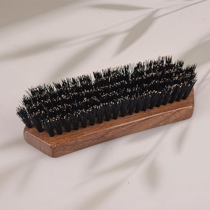 TAN MUJIANG Beard Brush with Boar Bristles - Dual Zone | Teak Wood Base | Hard & Soft Bristles for Grooming & Sensitive Skin