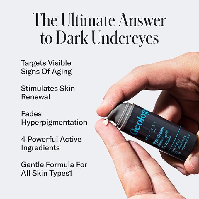 Geologie Complete Skincare Set for Men & Women | 3-Month Simple & Effective Daily Clear Skin Routine | Acne, Oily Skin, Dark Spots | Face Wash 2-Pack, Retinol Face Cream, SPF15 Moisturizer & Eye Cream