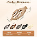 Flat Hair Clips for Women, French Hair Claw Clips for Thick, Thin, Long & Short Hair, Duck Billed Clips, No-Slip Grip Hair Styling Accessories for Women Girls Daily Use (Gray 6PCS)