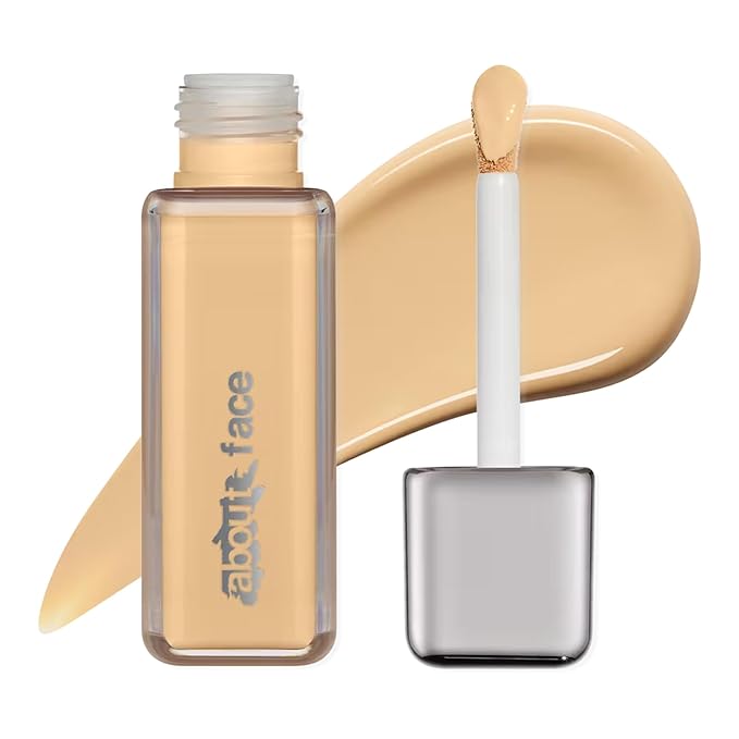 about-face THE PERFORMER Skin-Focused Foundation LM1Warm– Medium Coverage, Long-Wear, Breathable & Buildable Base – Clean, Vegan, Hydrating Formula with Blue Agave & Chlorella – 1.08oz